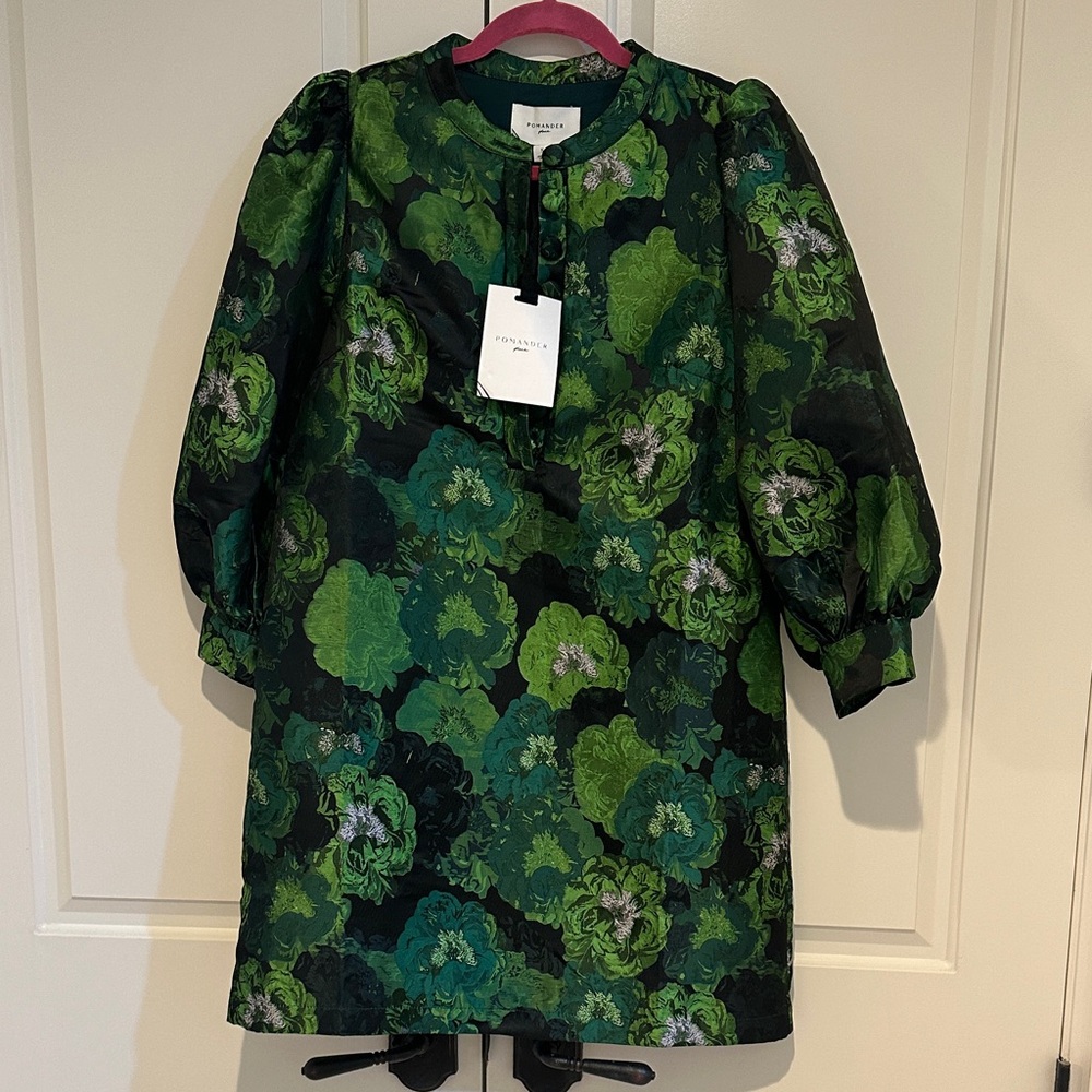 Pomander Place Green Floral  Dress NWT